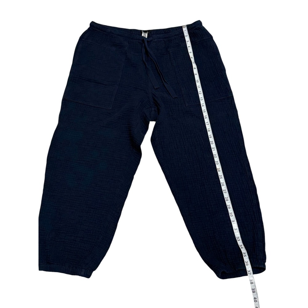 Madewell Lightspun Pull-On Mid-Rise Jogger Pants XL Navy Cotton Gauze  Lounge - Picture 8 of 12